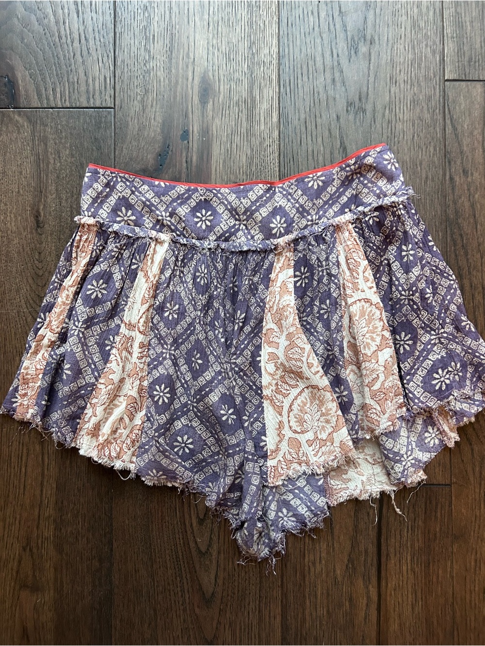 Free People Sayulita Shirred Shorts in Dusk Combo - Picture 2 of 7